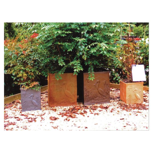 Square Planter Heron