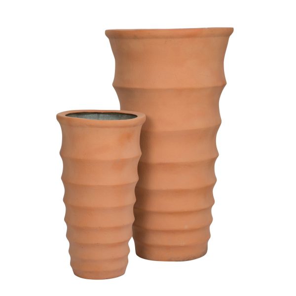 Tall Round Ribbed Planter Lucca