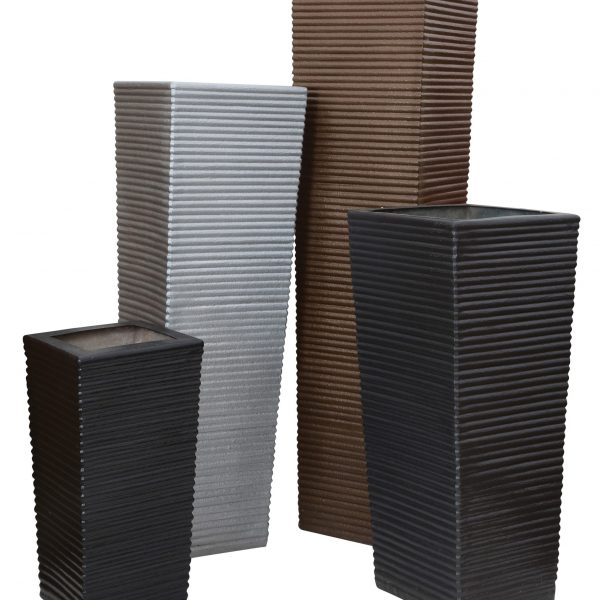 Tapered Ribbed Planter Prime Tapered